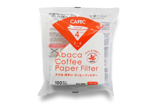 CAFEC Abaca Cup 4 Cone Paper Filter | V60 02 | AC4-100W